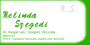 melinda szegedi business card